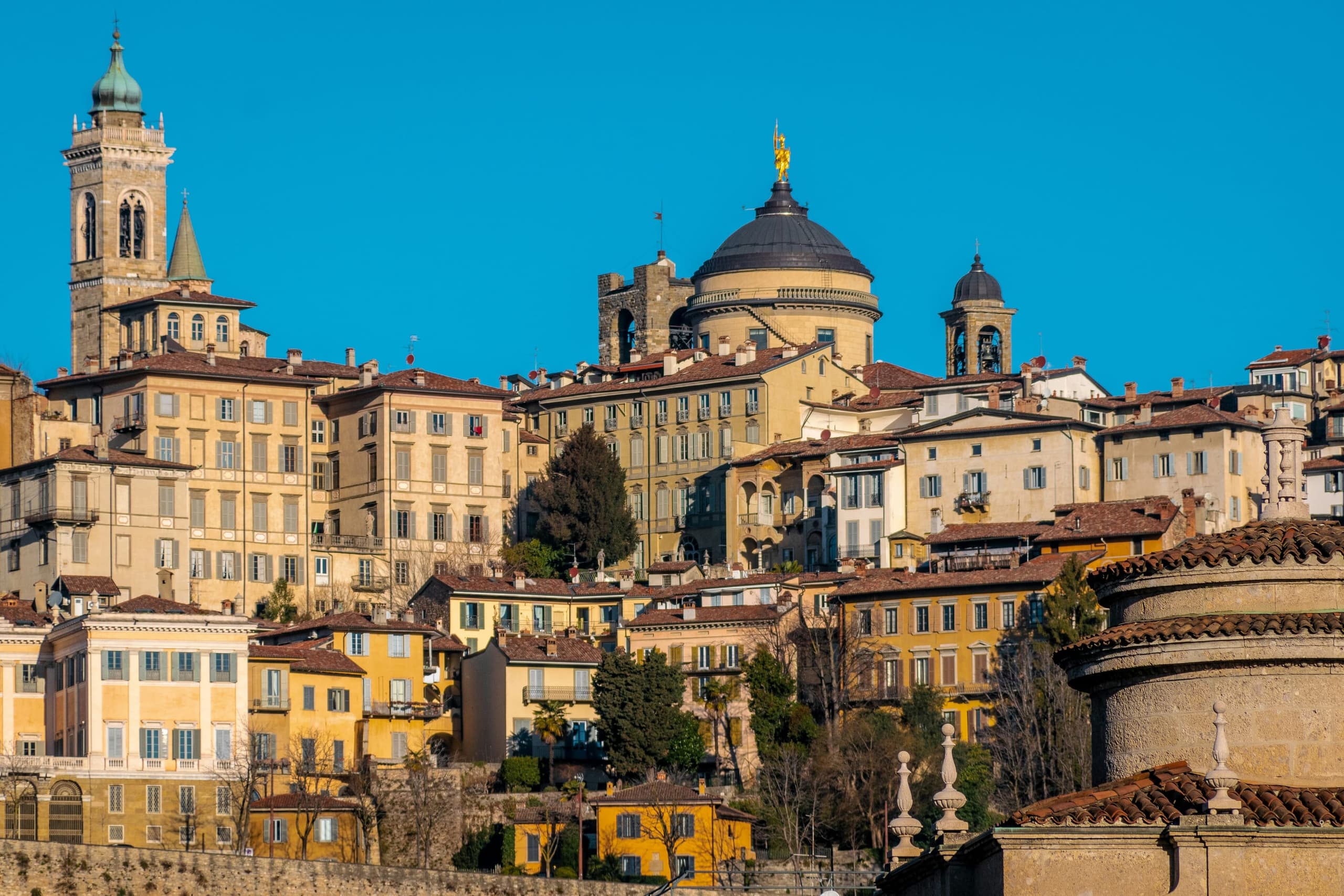 Bergamo's Città Alta seen from the lower town